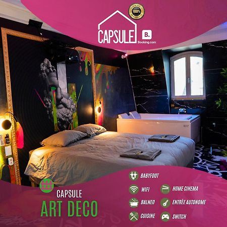 Capsule Art Deco - Jacuzzi - Netflix - Home Cinema - Arcade De Jeux & Nintendo Switch - 2 Chambres - Filet Suspendu 瓦朗西纳 外观 照片